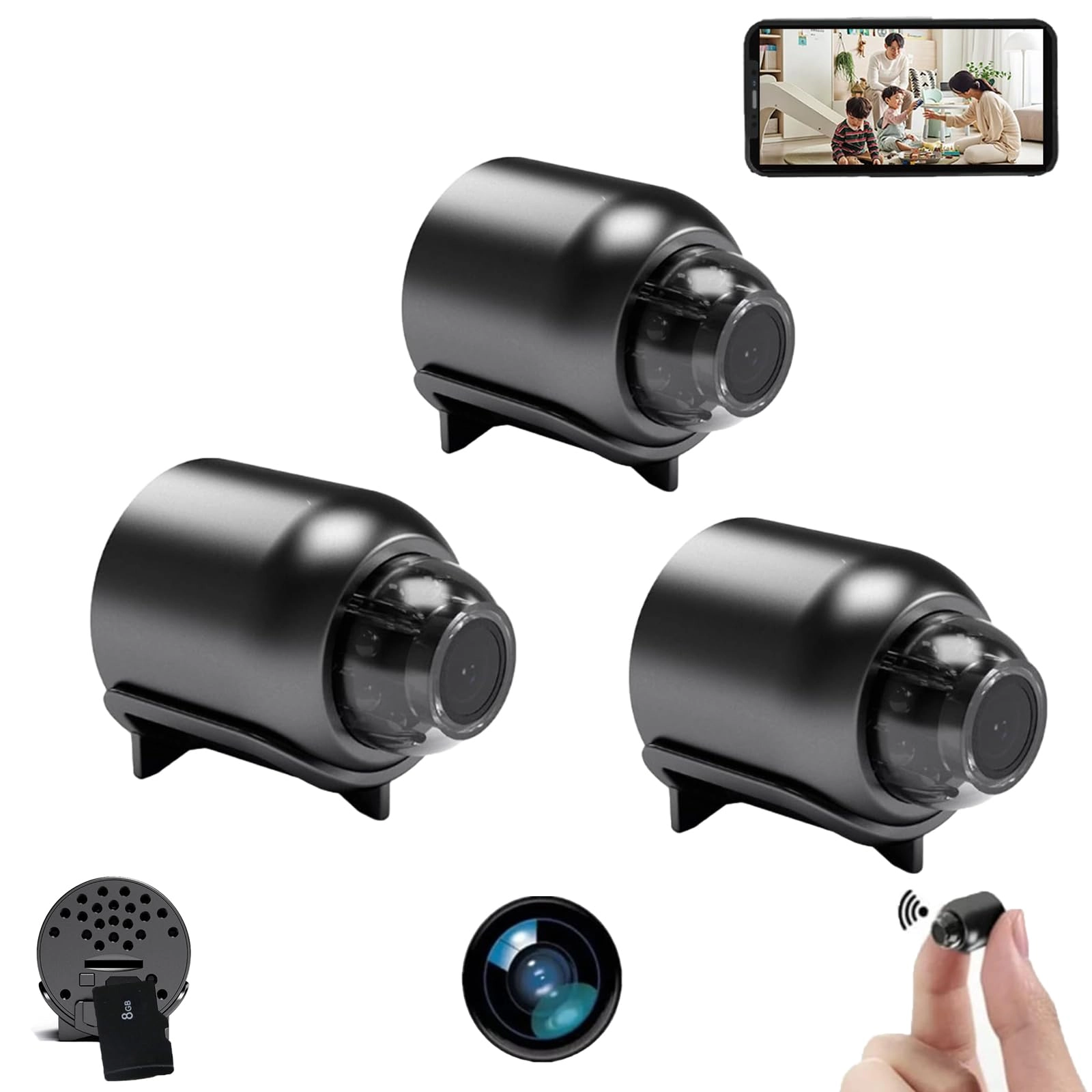 LBHGRMF Mini Wifi Camera - 8GB 1080p