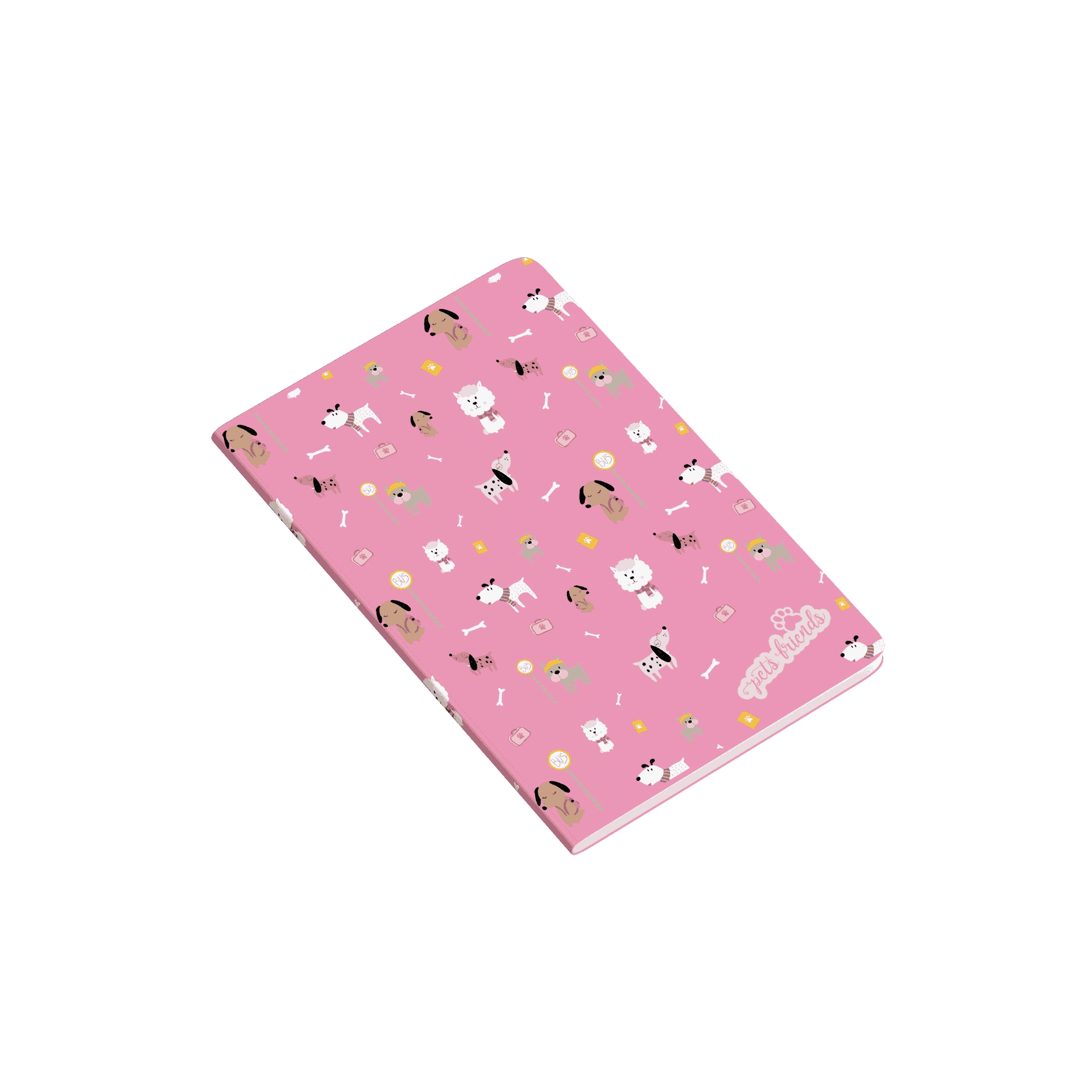 Pets Girls Stapled Notebook A4 Softcover - 80 Sheets
