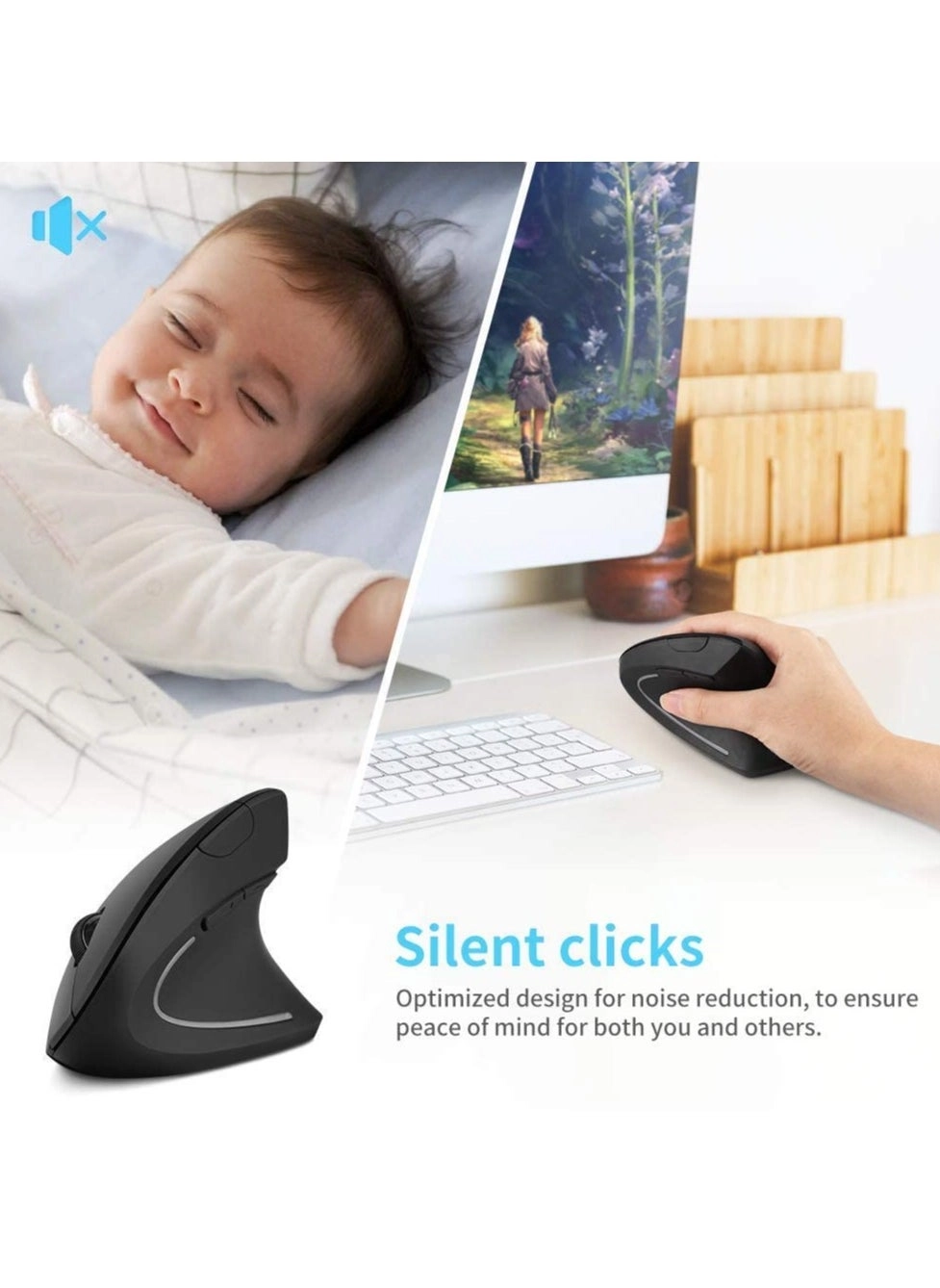 Vertical Ergonomic Mouse - Wireless