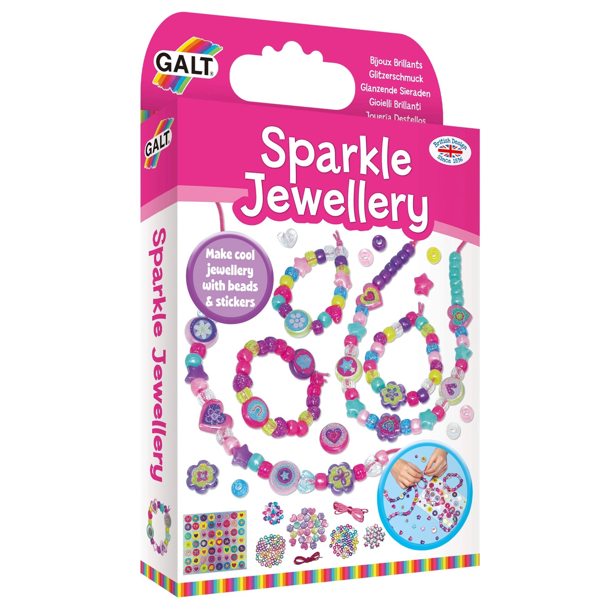 Galt Toys Sparkle Jewellery - Kids Craft Kit 188 Pieces Ages 5+