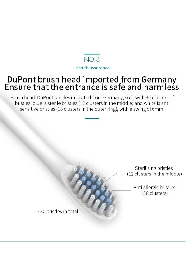 Electric Toothbrush - 4 Brush Heads 5 Modes Rechargeable