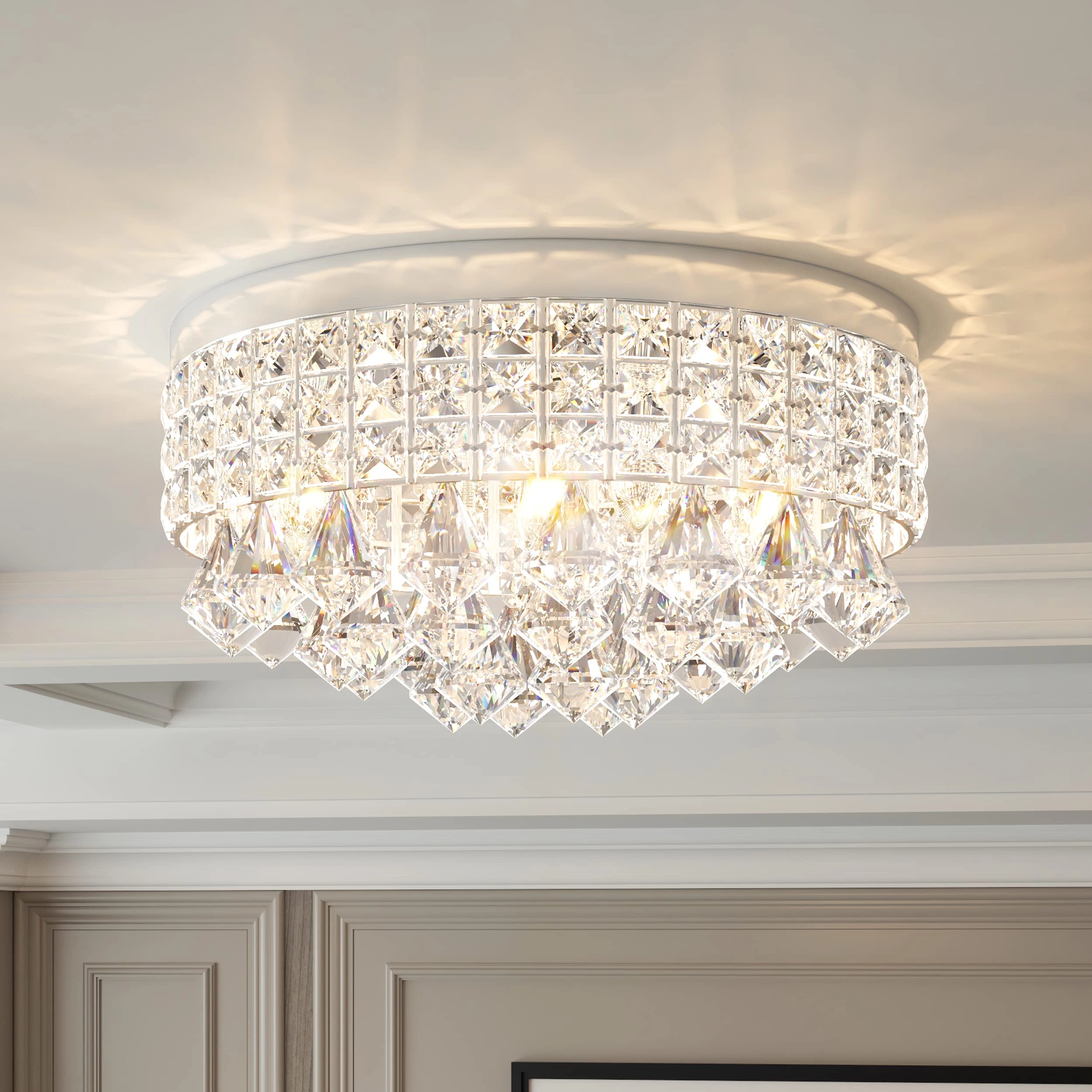 Crystal Chandelier - white light neutral white warm light Dimmable