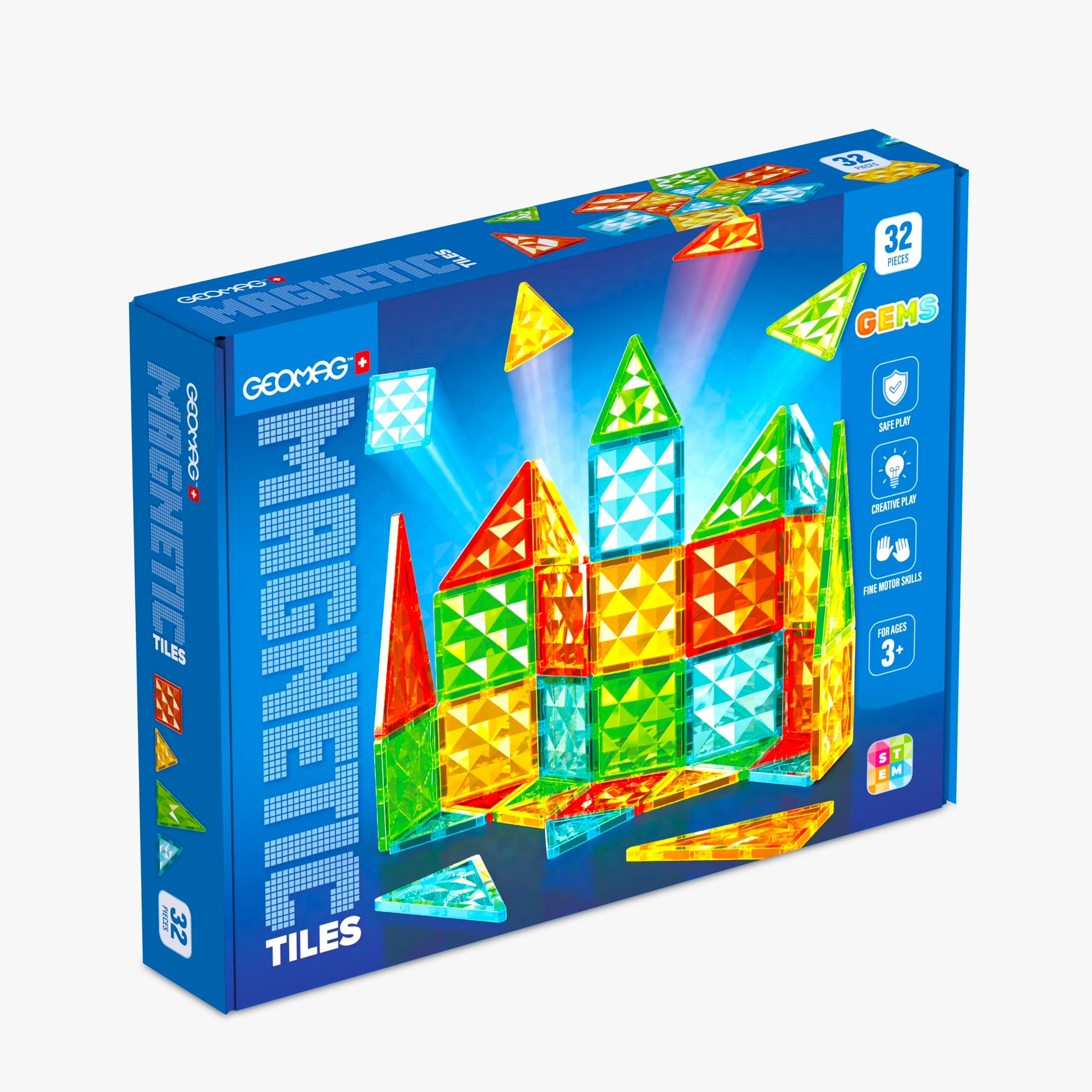 Geomag Magnetic Tiles Gems - 32 pcs