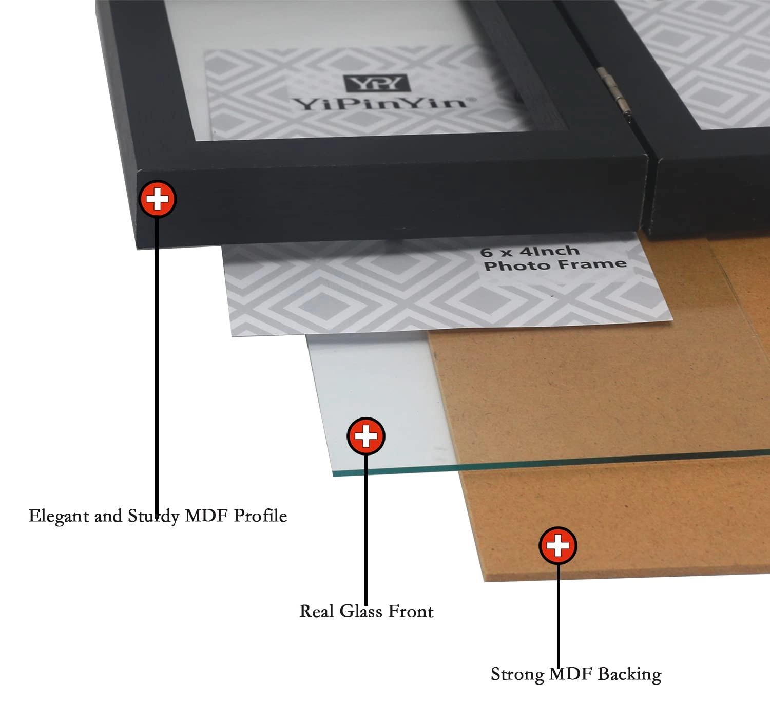Hinged Double Photo Frame - 4x6'' 2