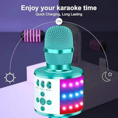 Karaoke Microphone Q78 - Bluetooth Disco Lights Echo Effect