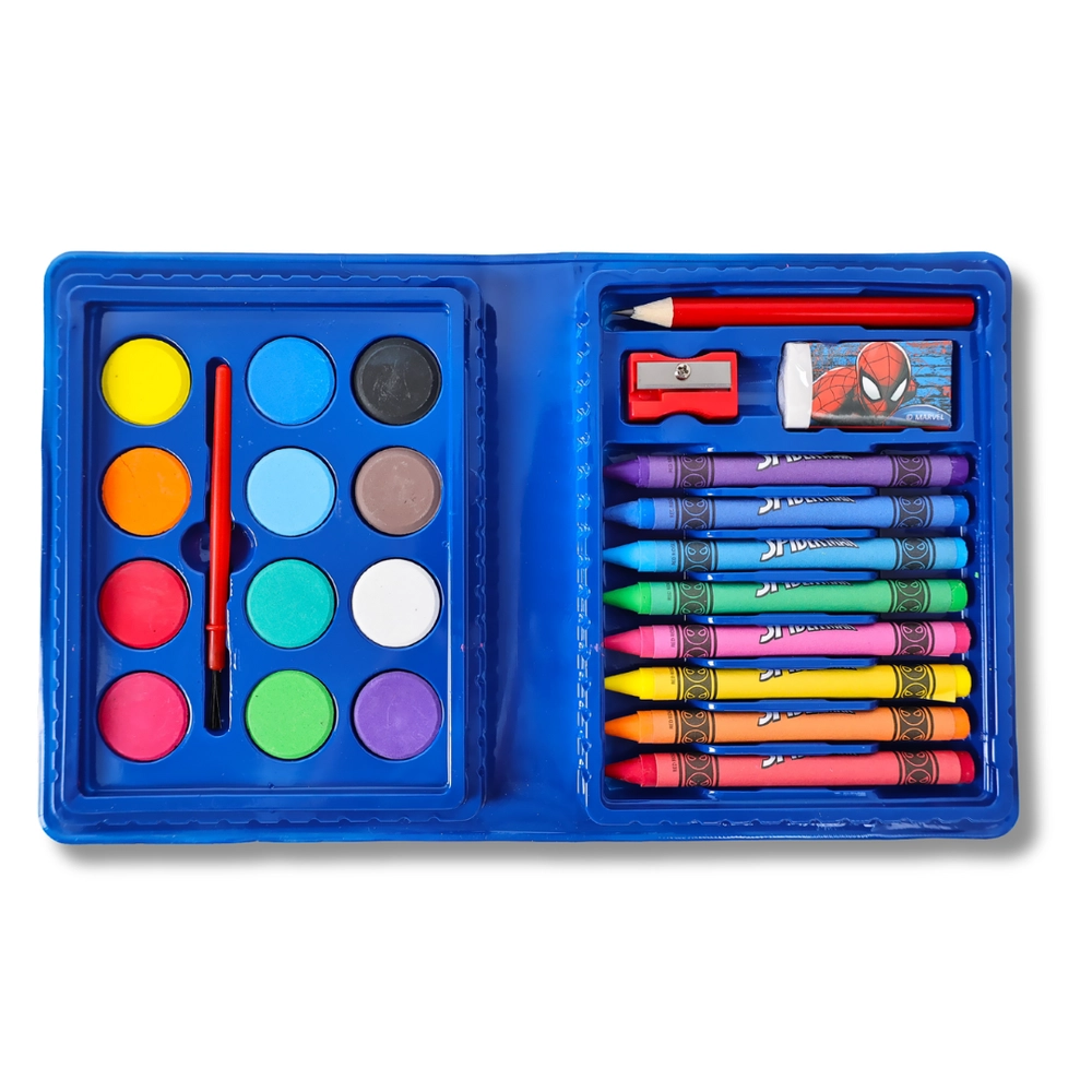 Spider-man Art Set - 24pcs watercolors crayons markers stickers
