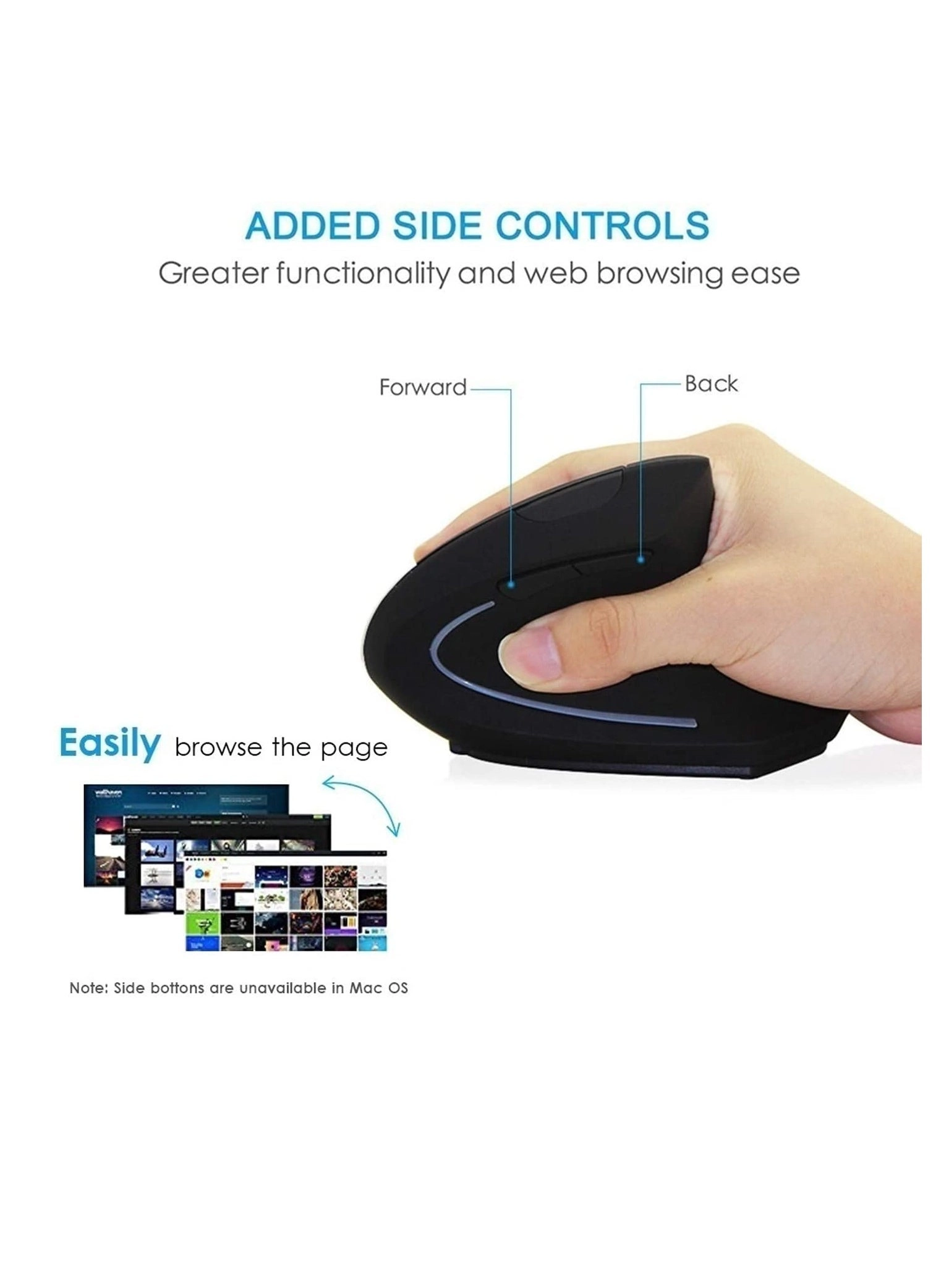 SMK-3381 Ergonomic Vertical Mouse - Wireless