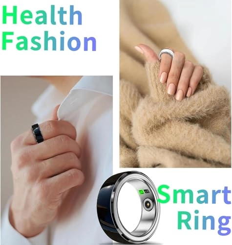 Smart Ring Health Tracker - IPX8 Waterproof Heart Rate Blood Oxygen 7 Days Battery Life
