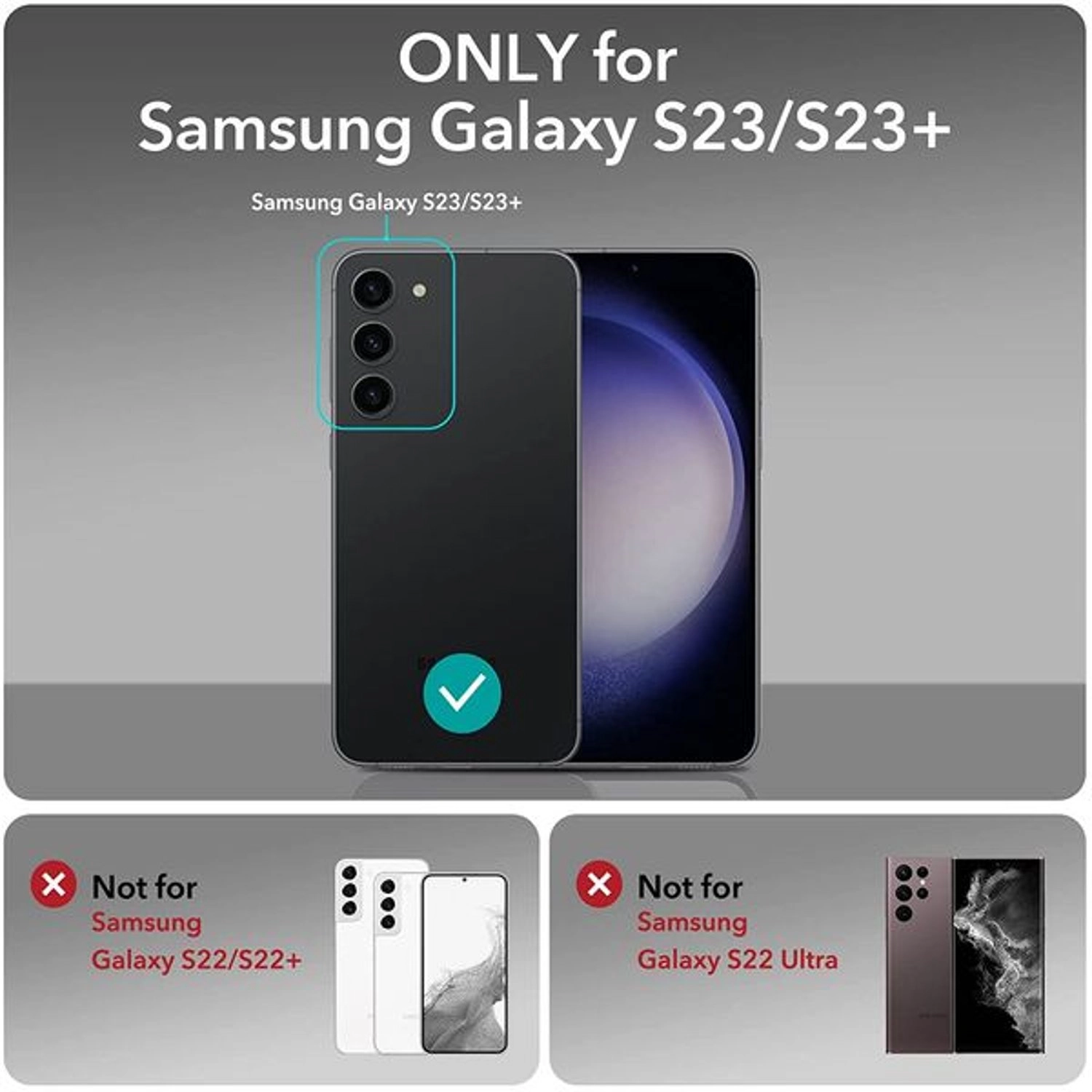 HD Tempered Glass Camera Lens Protector for Galaxy S23 Plus (2-Pack)