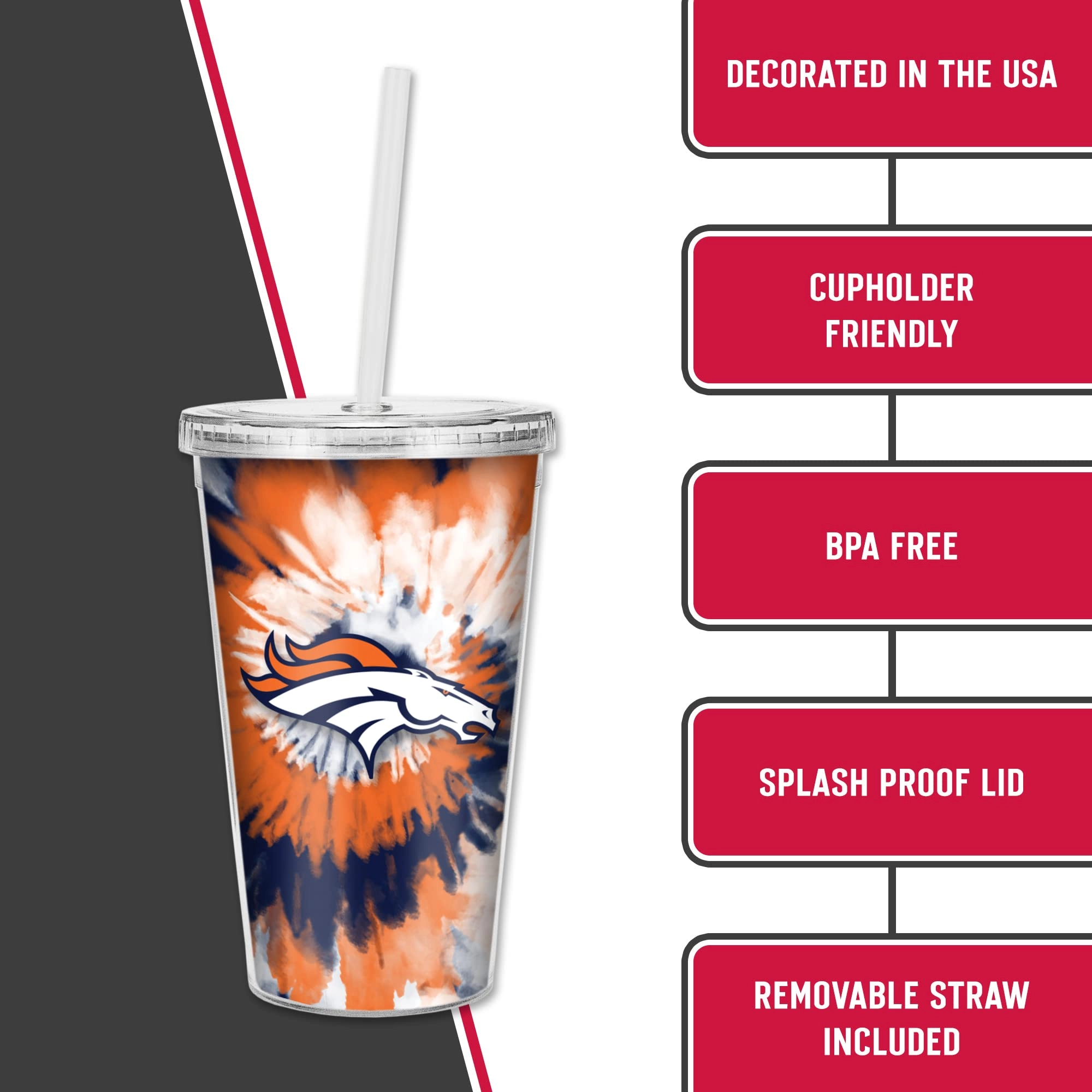 NFL Football Metallic Tie Dye Tumbler - 473ml