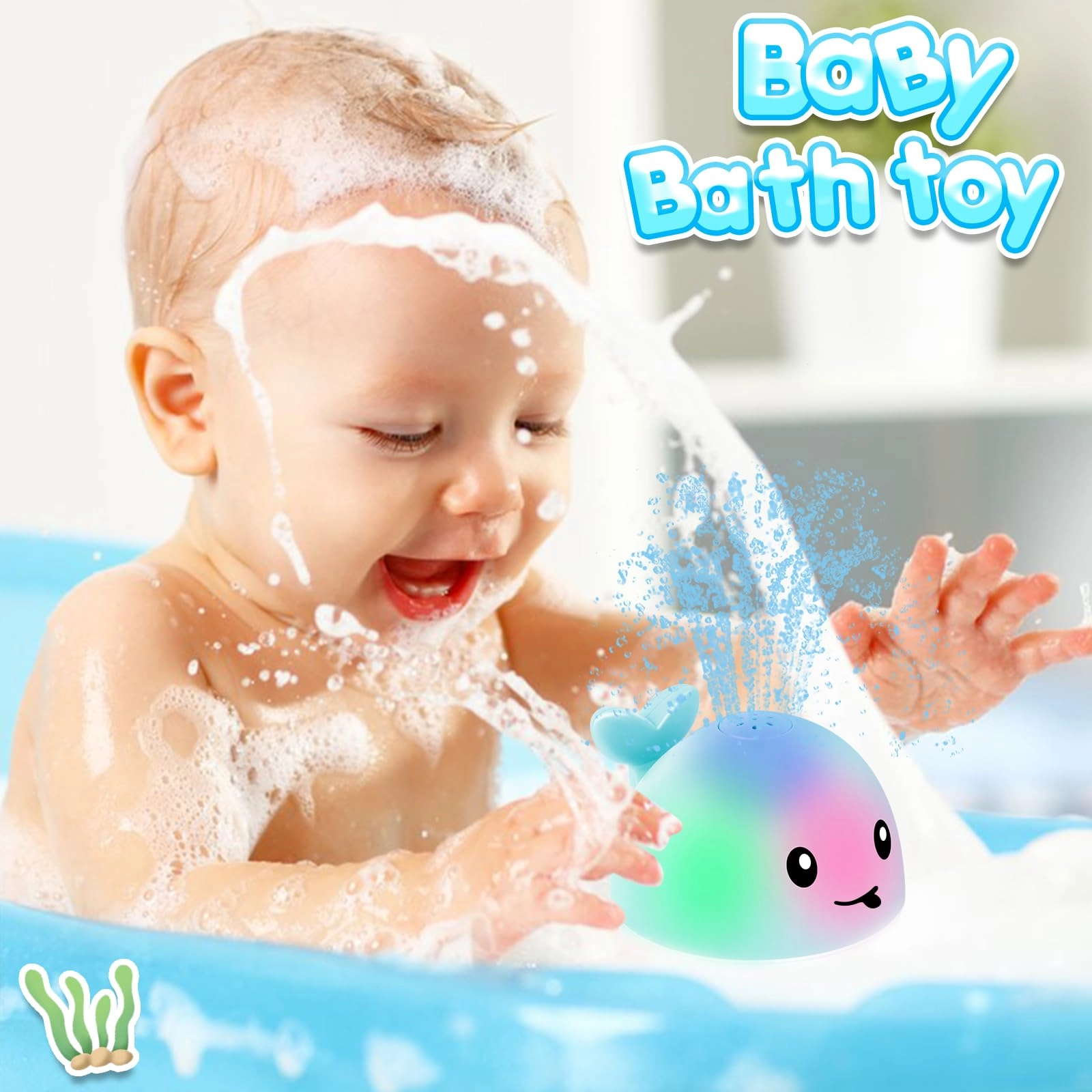 Whale Bath Toy - Light Up Rechargeable Sprinkler