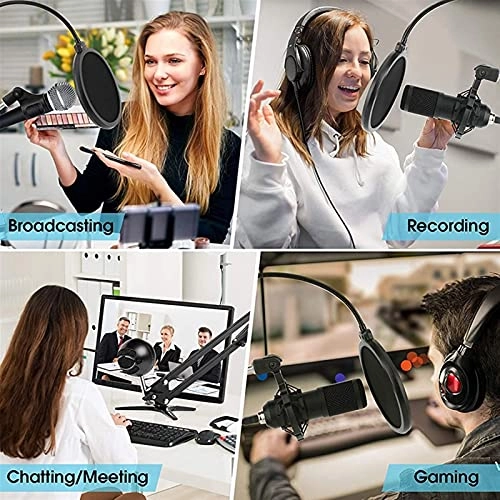 Mic Stand + Mic Clip Holder + Table Mounting Clamp + Pop Filter