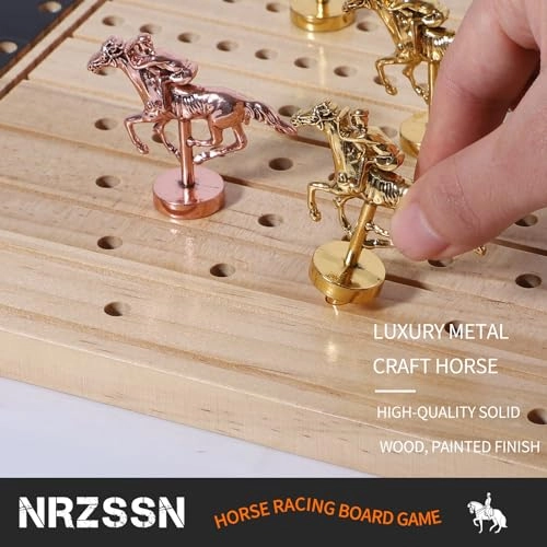 Horse Race Board Game - 11 Horses 4 Dice Solid Wood
