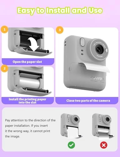 Kids Print Camera - Instant Printing 1080P Videos Red Bundle