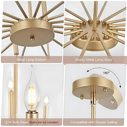 Modern Golden Chandelier - Dimmable