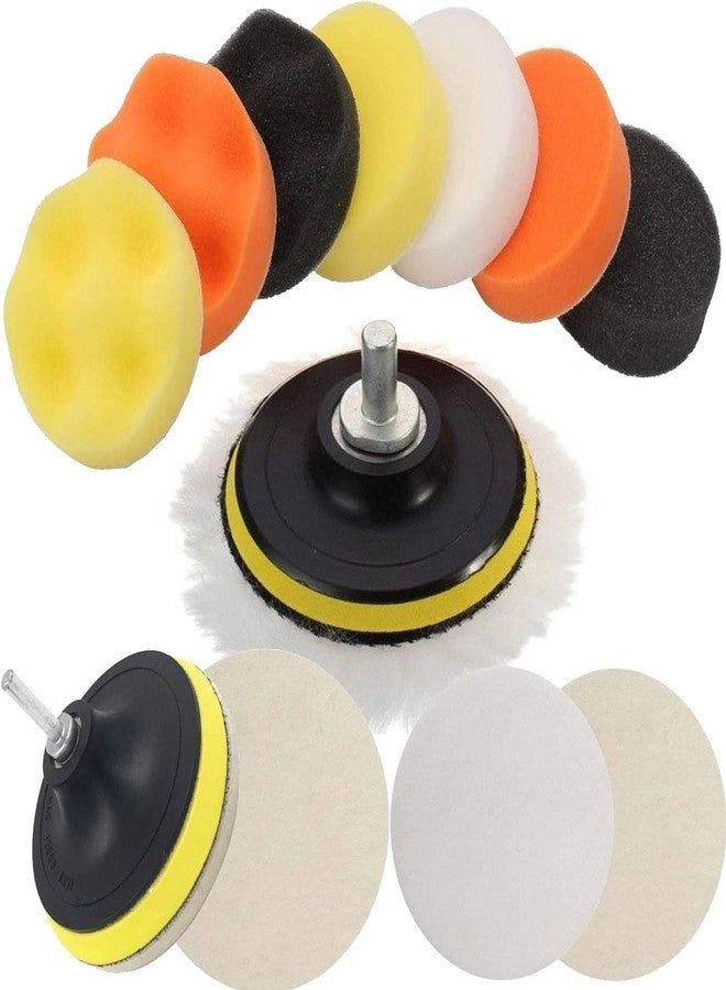 Extension Shaft - 4"inch + M14 Extension Shaft + Brass Nylon Bristle Brush - 12 Pieces + Polishing Pads + Backing