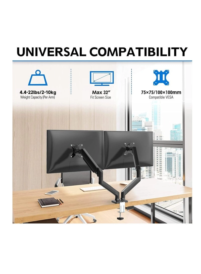 Dual Monitor Stand - Dual 13-32 inch VESA 75/100mm