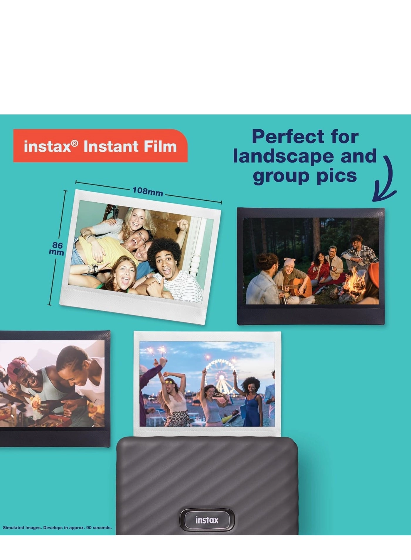 Instax Link Wide + Instax Film - 20 Sheets + Cloth
