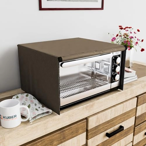 Dustproof Full Microwave Cover - 30 Ltr Checkered Brown
