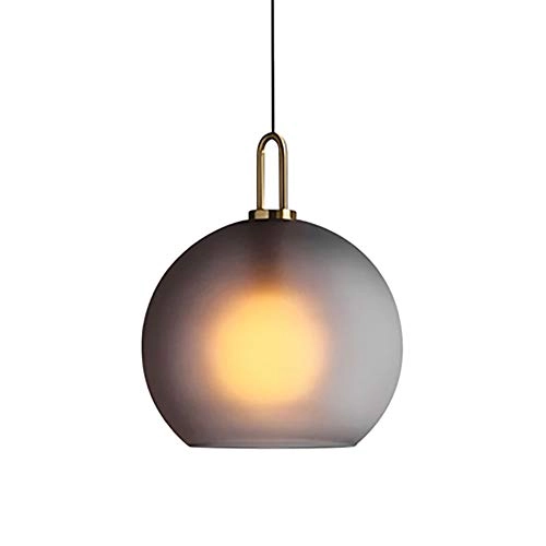 Chandelier With Smoked Frosted Glass Globe - E27 1-Light Incandescent LED