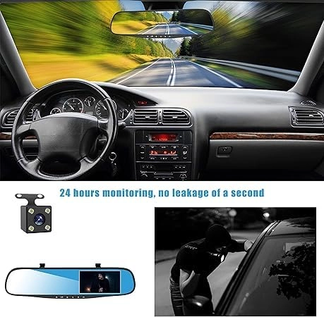 4.3" Hd 1080p Rearview Mirror Dash Cam