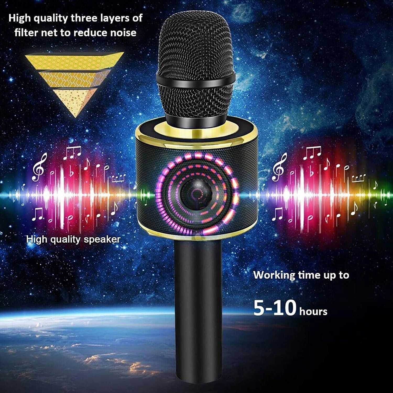 Q37 Wireless+3.5mm-Mini-Jack+USB Microphone