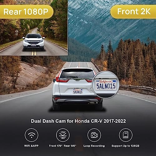 2K Front and 1080P Rear 1440 X 1080 pixels for 2017-2022 Honda CR-V