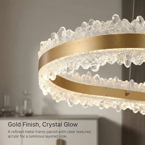 LED Ring Chandelier Oval - 3000K/4500K/6000K Stepless Dimming