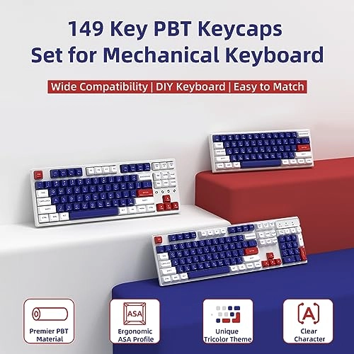 149 Keys PBT Double Shot Full Keycap Set - ANSI US ISO Layout