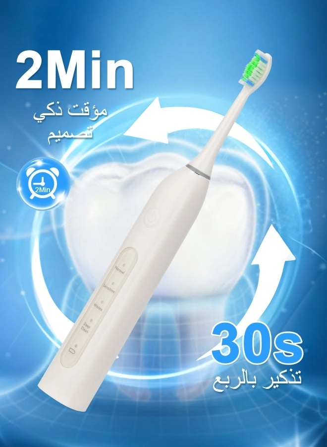 YWD-TB36-WH - 40000 VPM 4 Brush Heads USB Wireless Charging