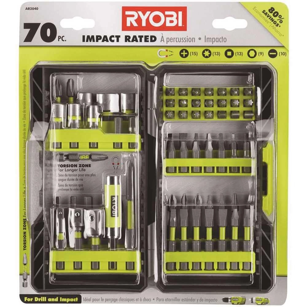 Ryobi Screwdriver Drill BIT KIT - 70-Piece