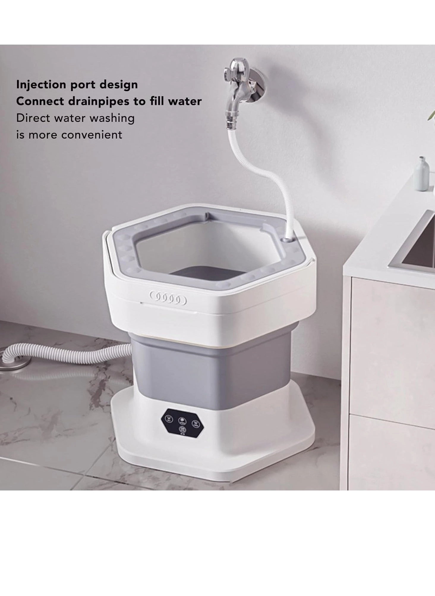 Portable Washing Machine, Portable Washer and Dryer, Small Collapsible Laundry for Travel, Large Capacity Foldable Mini Washing Machine for Apartment, Dorm, Camping, RV,