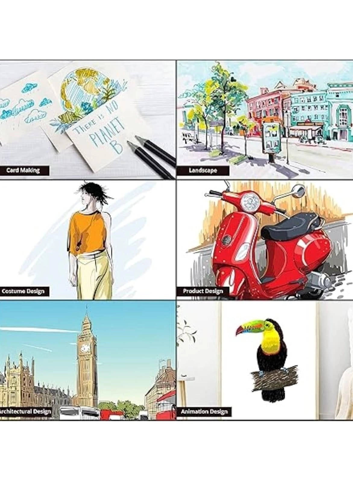 Double-Headed Water-Based Marker Set - 36 vibrant colors dual-tip
