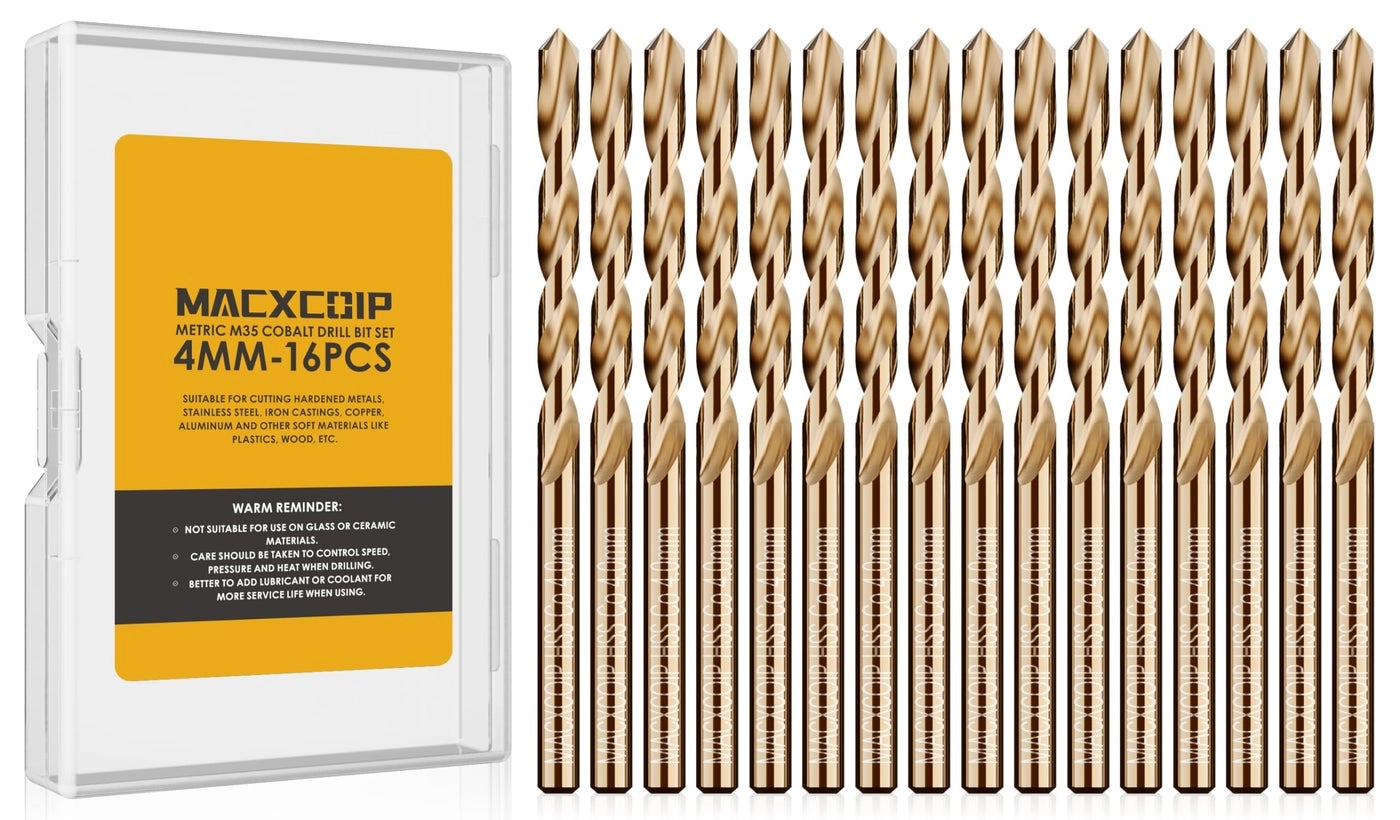 MACXCOIP M35 Cobalt Drill Bit - 16Pcs 4mm