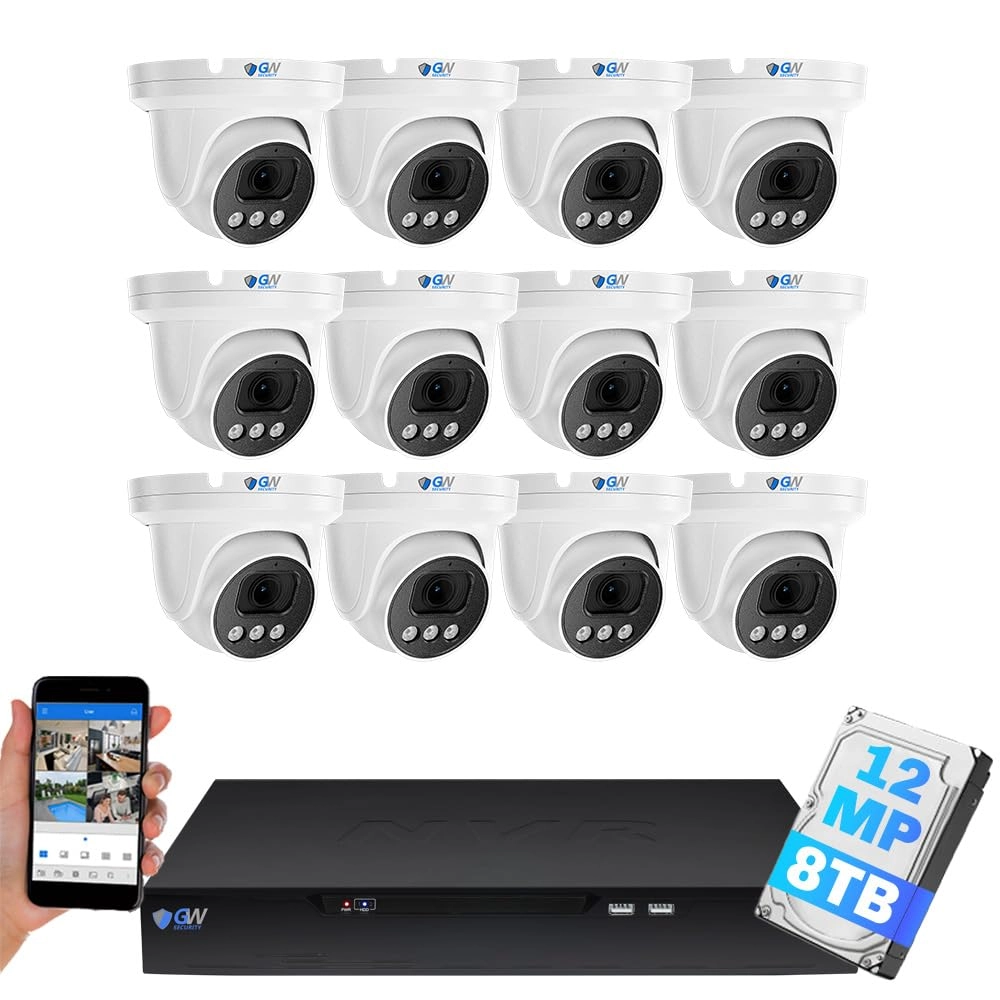 GW Security GW6816NP - 16 Channel 8TB + GW1263601M - 12MP Microphone + GWCAT60 - 60ft + GWCAT100 - 100ft
