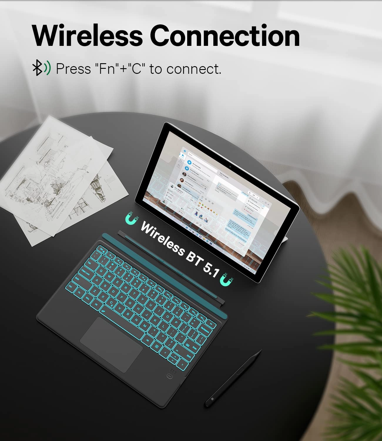 Surface Pro Keyboard Bluetooth 5.1