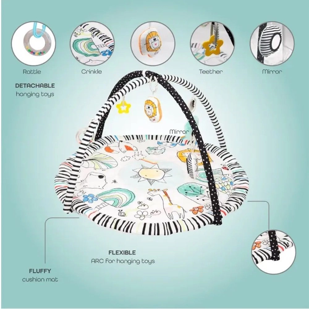 Perky Playmat + Disposable Changing Mat - Jungle Pals 0 month & above