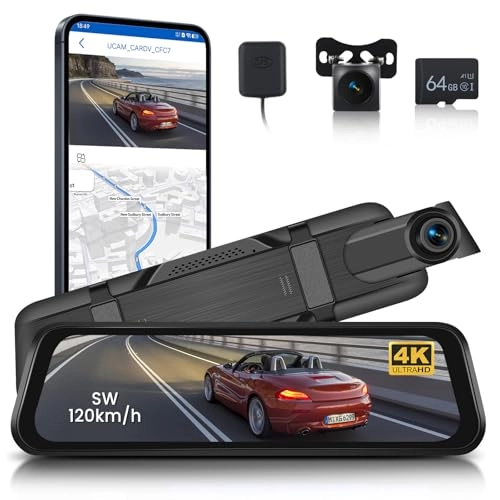 9.66 Inch Rear View Mirror Dash Cam - 4K 25FPS