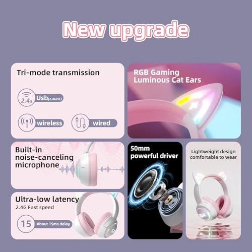 Tri-Mode Gaming Headset - Wireless Headset