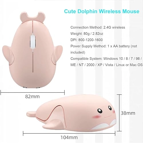 Cute Animal Hamster Shape Silent Mini Travel Mouse - Wireless