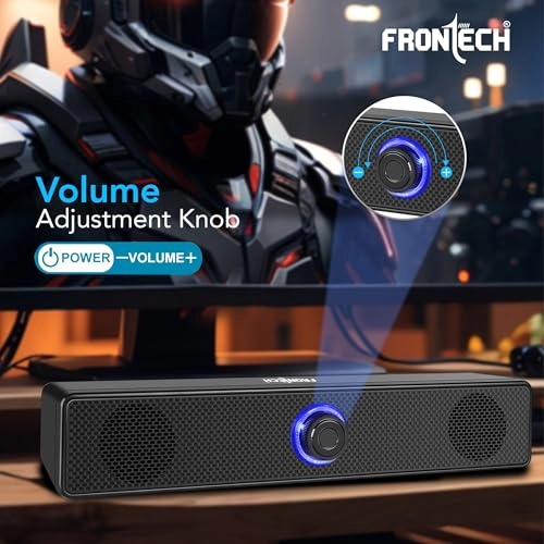 1.0 USB Powered Multimedia Speakers - 10W AUX/USB RGB Lights