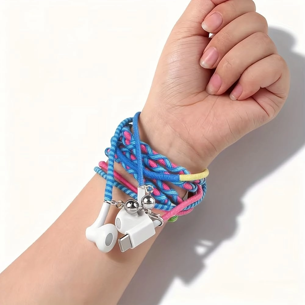 Fabric Cord Braided USB C Headphones Wired Earbud