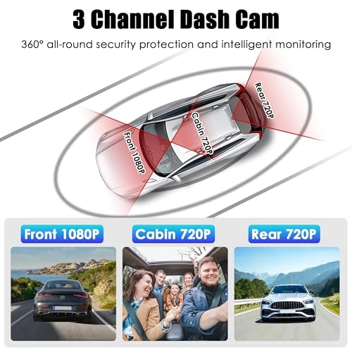 3 Channel Dash Cam - 1080P
