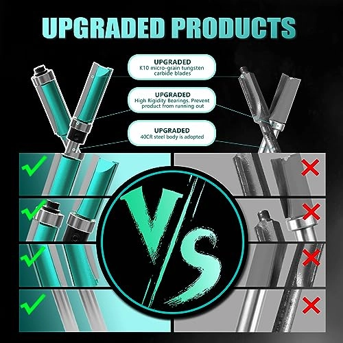 Router Bits - 8PCS + Impact Magnetic Bits + Bearings + Wrenches