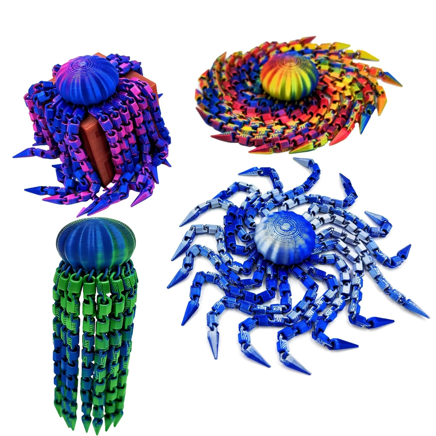Generic 3D Printed Articulated Jellyfish Toy - 3yr