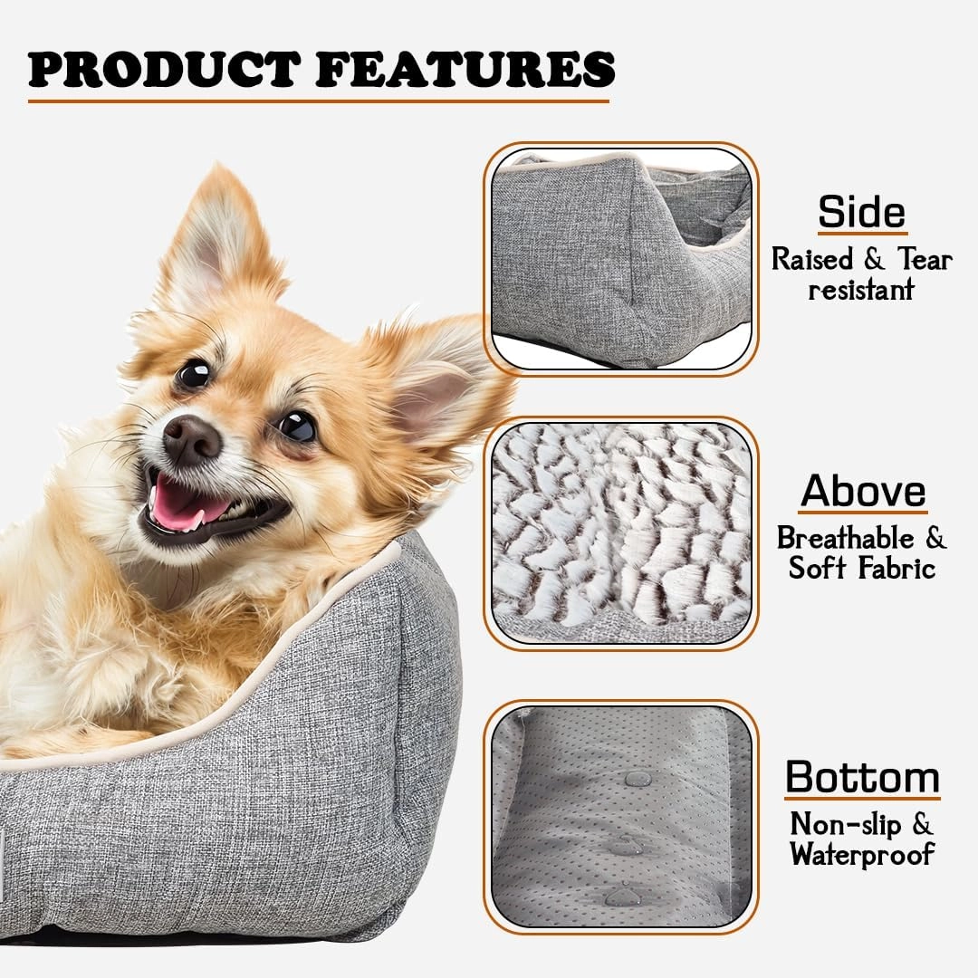 Dog bed with bolsters - 60 cm L memory foam