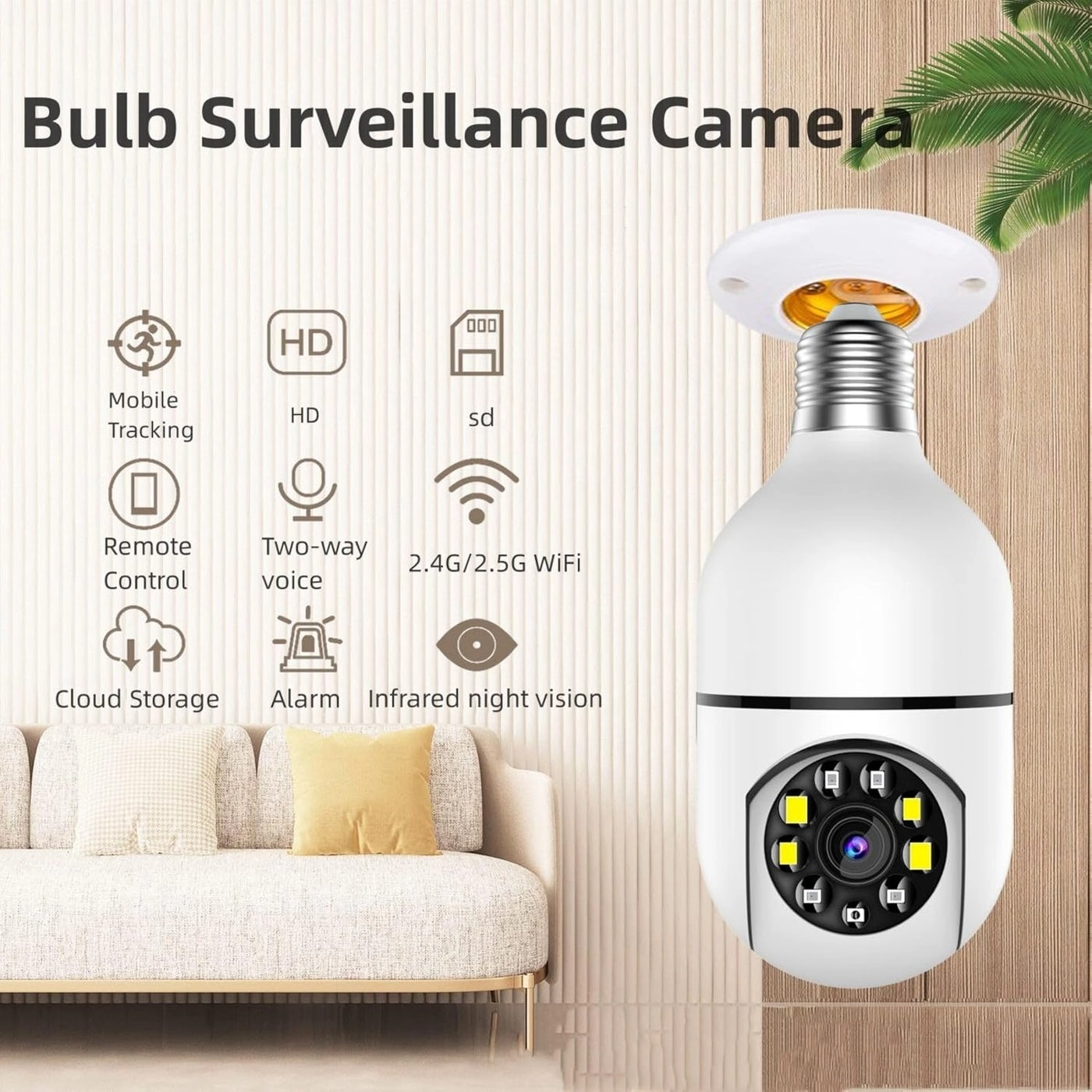 Light Bulb Security Camera 1080P