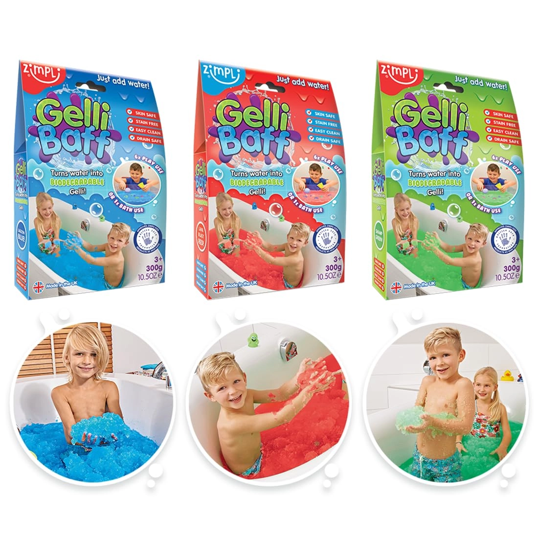 Zimpli Kids Gelli Baff Color Recognition, Creative Thinking - 3 years+ 3 pieces