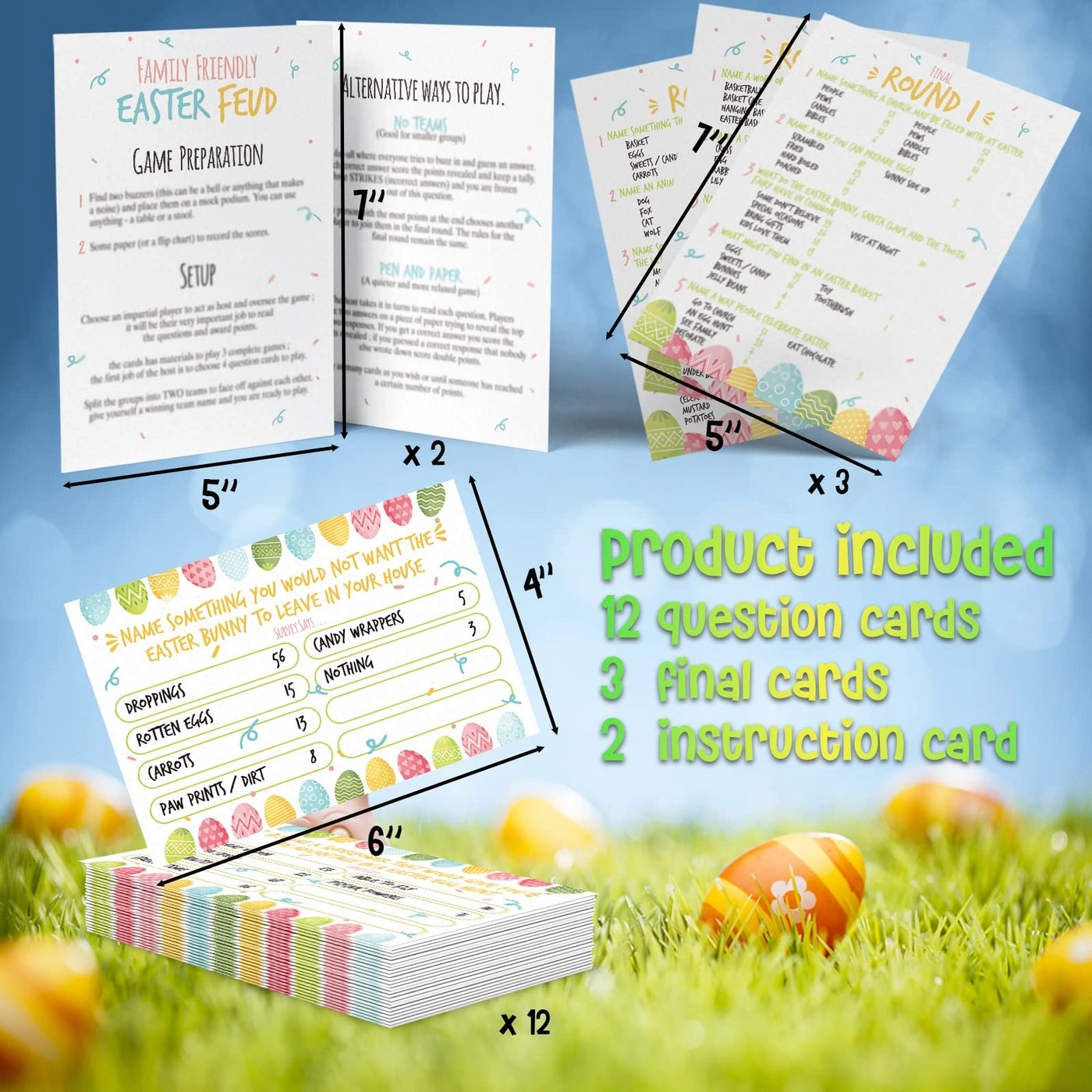 Easter Quiz Trivia - Question ans Answer Cards Family Game Night