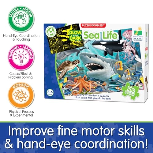Glow In The Dark Sea Life Floor Puzzle - 3 Years and Above 100 pieces